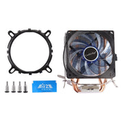 LED CPU Cooler Pure Copper Double Heat Pipe CPU Radiator CPU Fan, with Blue Light Eurekaonline