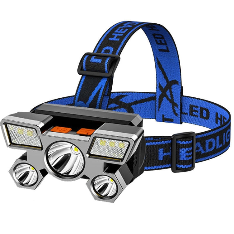 LED Five-headed Aircraft Light USB Rechargeable Headlamp Mining Light Eurekaonline