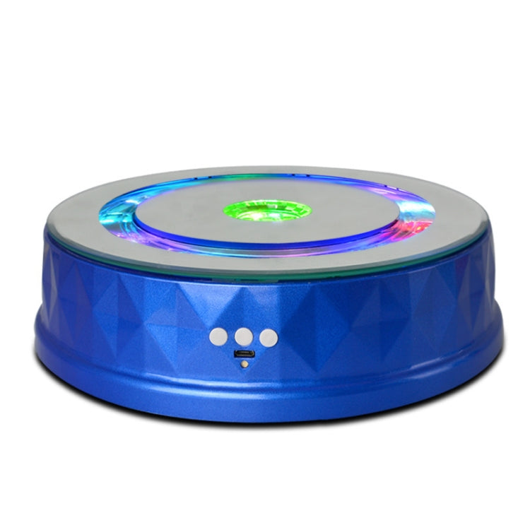 LED Light Electric Rotating Turntable Display Stand Video Shooting Props Turntable(Blue) Eurekaonline