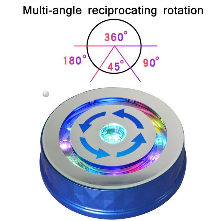 LED Light Electric Rotating Turntable Display Stand Video Shooting Props Turntable(Blue) Eurekaonline