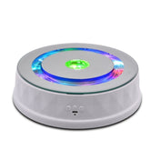 LED Light Electric Rotating Turntable Display Stand Video Shooting Props Turntable(White) Eurekaonline