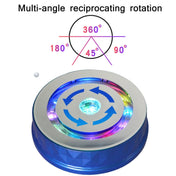 LED Light Electric Rotating Turntable Display Stand Video Shooting Props Turntable(White) Eurekaonline