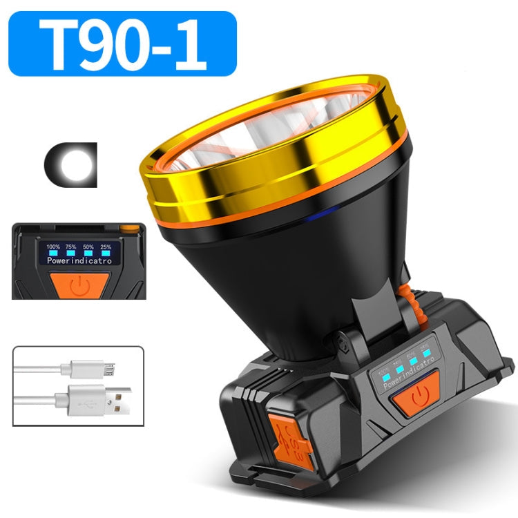 LED Night Fishing Charge Head Light Outdoor Camping Fishing Miner Light Searchlight Head-Mounted Flashlight With Charge Display, Colour: 32 Lamp Beads White Light Eurekaonline