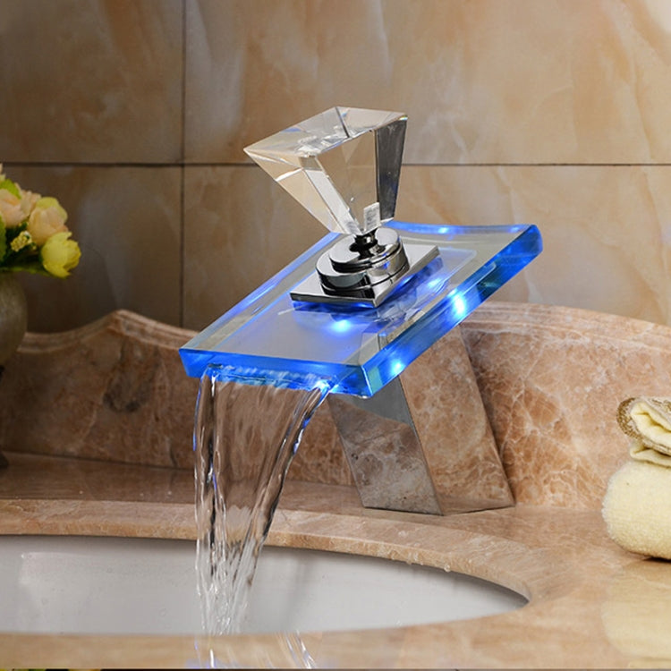 LED Waterfall Faucet Colorful Temperature Control Color-changing Anti-scalding Faucet Eurekaonline