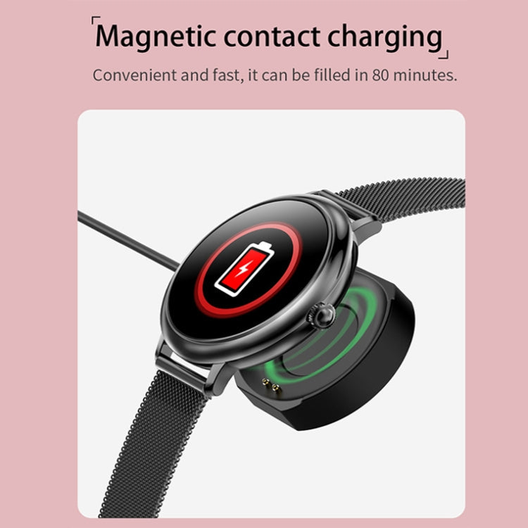 LOANIY CF80 1.08 Inch Heart Rate Monitoring Smart Bluetooth Watch, Color: Black Steel Eurekaonline