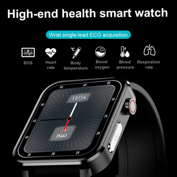 LOANIY E86 1.7 Inch Heart Rate Monitoring Smart Bluetooth Watch, Color: Black Steel Eurekaonline