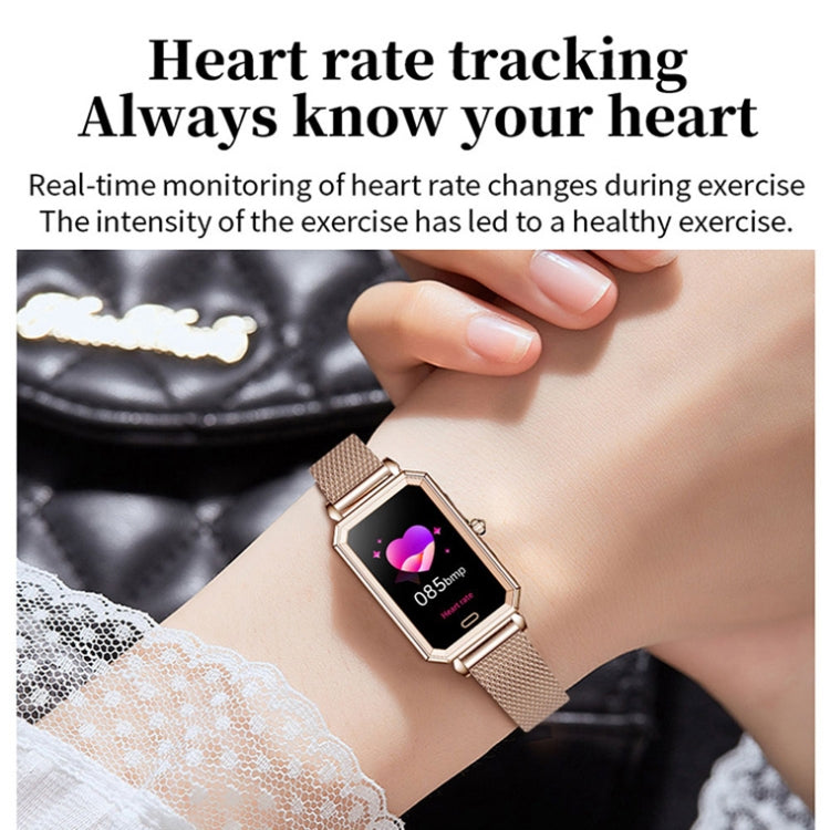 LOANIY HT2 1.28 Inch Heart Rate Detection Pedometer Smart Watch, Color: Gold Leather Eurekaonline