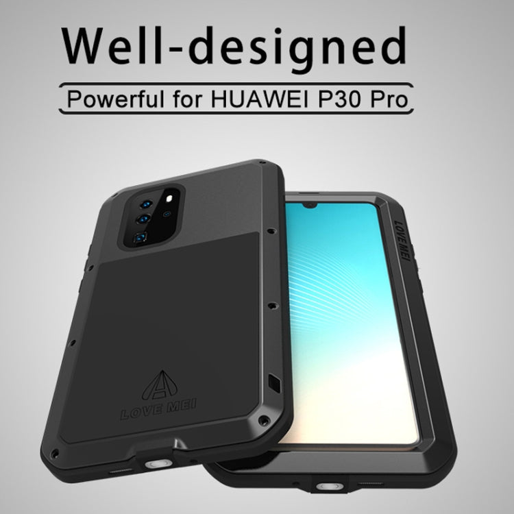 LOVE MEI Powerful Dustproof Shockproof Splashproof Metal + Silicone Combination Case for Huawei P30 Pro (Silver) Eurekaonline
