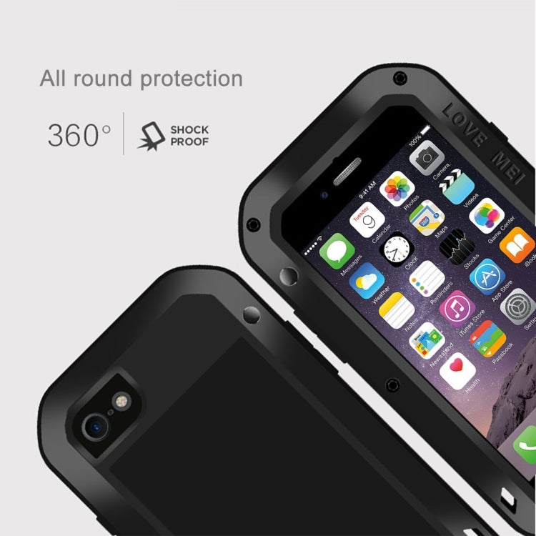 LOVE MEI for  iPhone 7 Professional and Powerful Dustproof Shockproof Anti-slip Metal Protective Case(Black) Eurekaonline