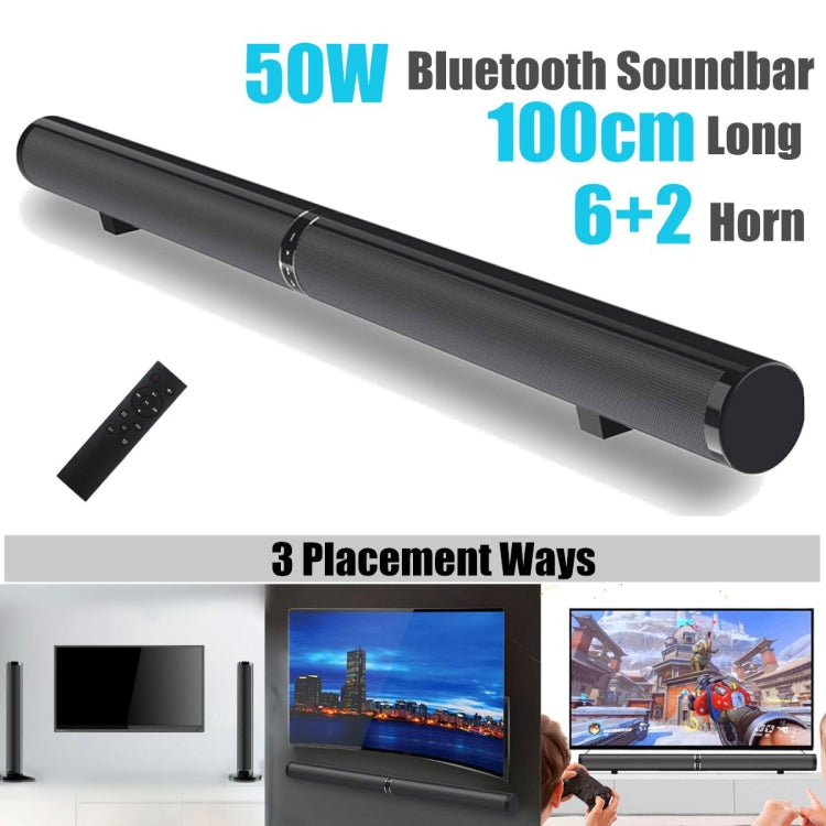 LP-1807 Echo Wall Home Theater Surround Stereo Speaker Soundbar, Plug Type:UK Plug(Black) Eurekaonline
