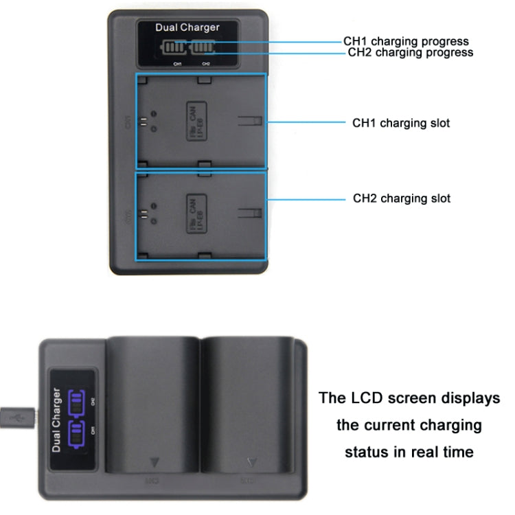LP-E6 SLR Camera Vertical Dual Battery Charger Eurekaonline