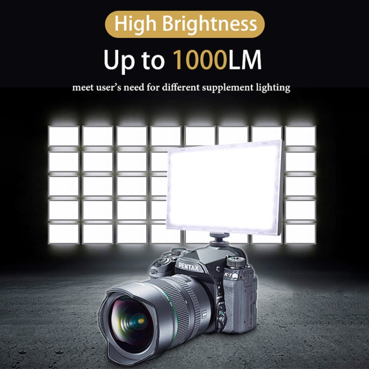 LUXCeO P02 LED Video Light Super Slim Panel 1000LM 3000-6000K Light On-camera Light Selfie Soft Light Video Photography Studio Light (Black) Eurekaonline