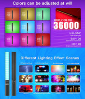 LUXCeO P6 RGB Colorful Photo LED Stick Video Light Handheld APP Control Full Color LED Fill Light (Black) Eurekaonline