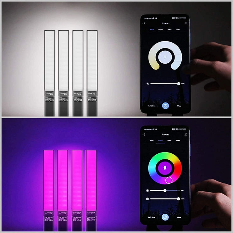 LUXCeO P6 RGB Colorful Photo LED Stick Video Light Handheld APP Control Full Color LED Fill Light (Black) Eurekaonline