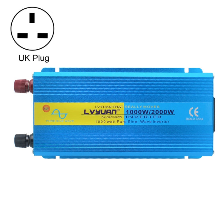 LVYUAN  2000W Car Home Pure Sine Wave Solar Inverter, Specification: 12V To 220V UK Plug Eurekaonline