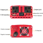 LVYUAN Car Inverter Dual USB Power Converter, Specification: 24V to 220V 2000W Eurekaonline