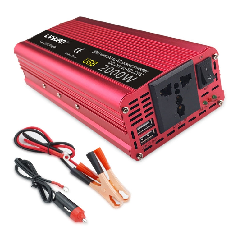 LVYUAN Car Inverter Dual USB Power Converter, Specification: 24V to 220V 2000W Eurekaonline