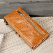 Ladies Genuine Leather Long Wallet Anti-theft Card Bag Multifunctional Clutch Bag(Coffee) Eurekaonline