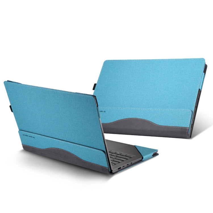 Laptop Leather Anti-Fall Protective Case For Lenovo XiaoXin Pro 14 2021(Gray Cobalt Blue) Eurekaonline