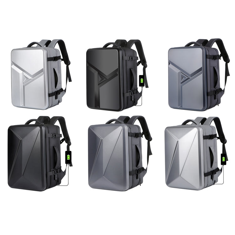 Large-capacity Waterproof Expandable Hard Shell Backpack with USB Charging Hole(161 Dark Gray) Eurekaonline