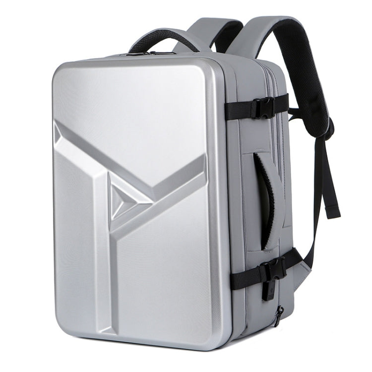 Large-capacity Waterproof Expandable Hard Shell Backpack with USB Charging Hole(161 Light Grey) Eurekaonline
