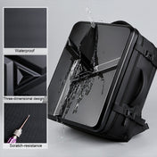 Large-capacity Waterproof Expandable Hard Shell Backpack with USB Charging Hole(162 Black) Eurekaonline