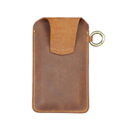 Leather Outdoor Sports Running Mobile Phone Pocket Cigarette Case Key Bag(Coffee) Eurekaonline