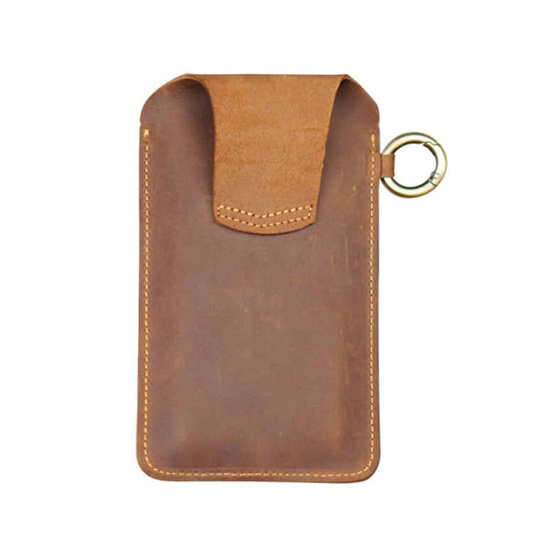 Leather Outdoor Sports Running Mobile Phone Pocket Cigarette Case Key Bag(Coffee) Eurekaonline