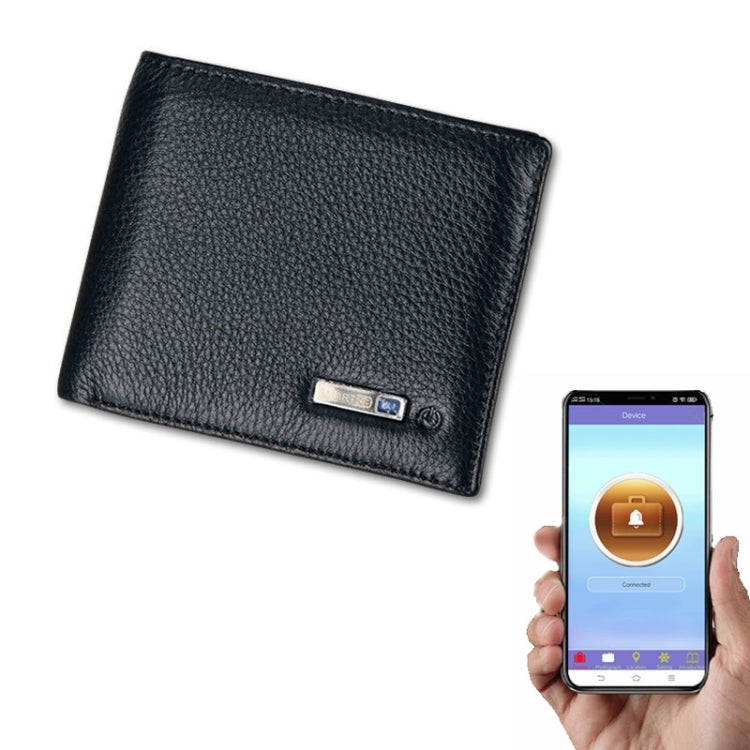 Leather Wallet Mltifunctional Bluetooth Smart Anti-Lost Wallet(Black) Eurekaonline