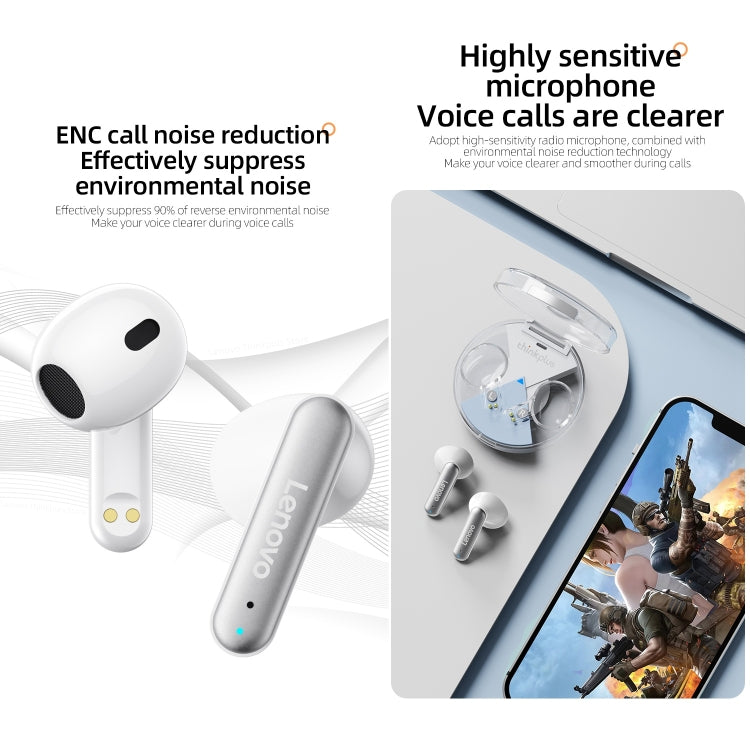 Lenovo LP10 TWS Wireless Bluetooth 5.2 Noise Reduction Earphone with Mic(Black) Eurekaonline