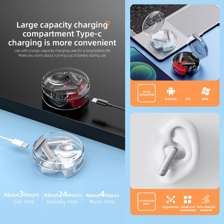 Lenovo LP10 TWS Wireless Bluetooth 5.2 Noise Reduction Earphone with Mic(Black) Eurekaonline