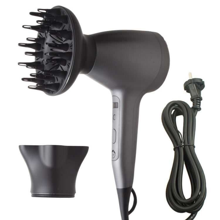 Lescolton 9809 Household Smart High-power Cold Hot Wind Leafless Negative Ion Hair Dryer with Hair Comb, Plug Type:UK Plug(Black) Eurekaonline