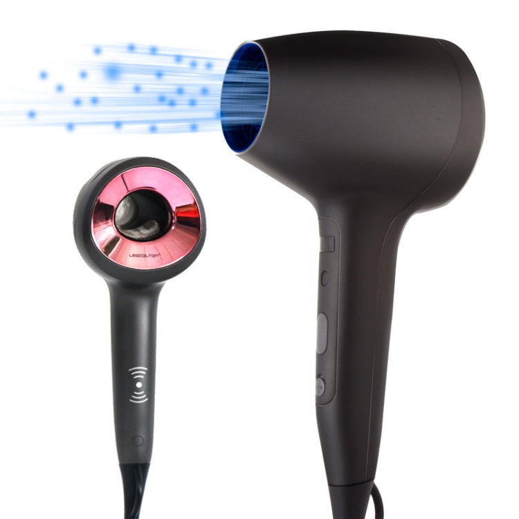 Lescolton 9809 Household Smart High-power Cold Hot Wind Leafless Negative Ion Hair Dryer with Hair Comb, Plug Type:UK Plug(Black) Eurekaonline