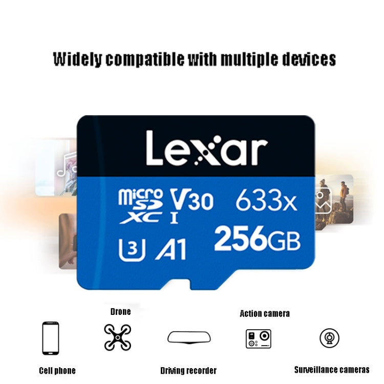 Lexar 633x 256GB High-speed Mobile Phone Camera Memory TF Card Switch Expansion Driving Recorder Dedicated Storage Flash Memory Card Eurekaonline