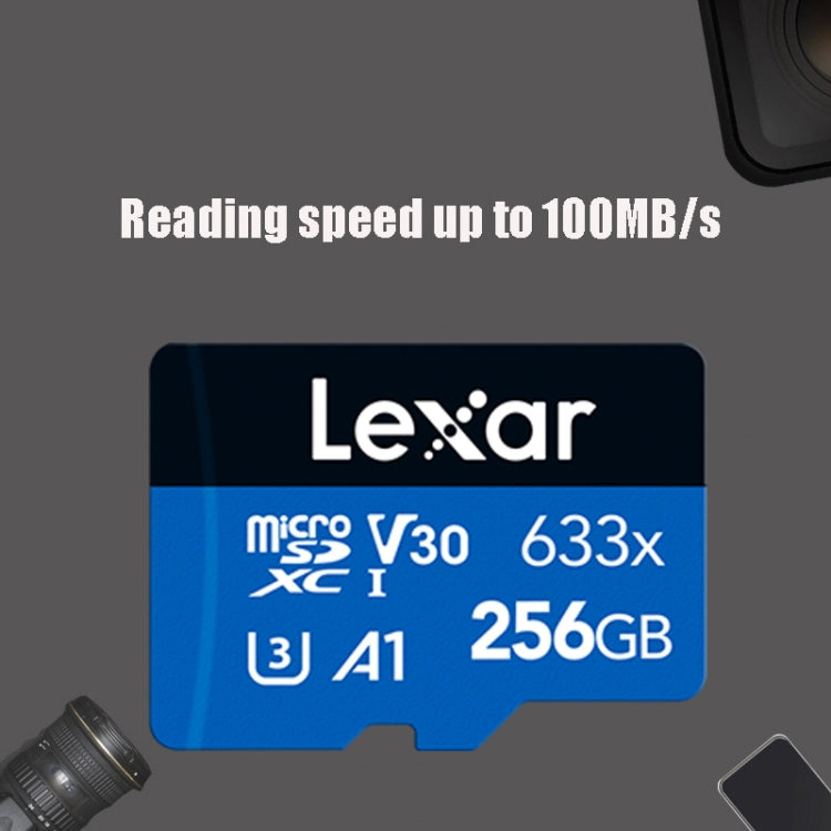 Lexar 633x 256GB High-speed Mobile Phone Camera Memory TF Card Switch Expansion Driving Recorder Dedicated Storage Flash Memory Card Eurekaonline