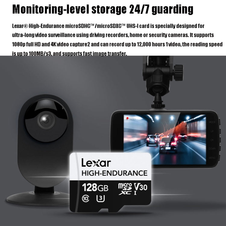 Lexar MicroSDHC 128GB High-endurance Driving Recorder Video Surveillance Camera TF Memory Card Video Card Eurekaonline