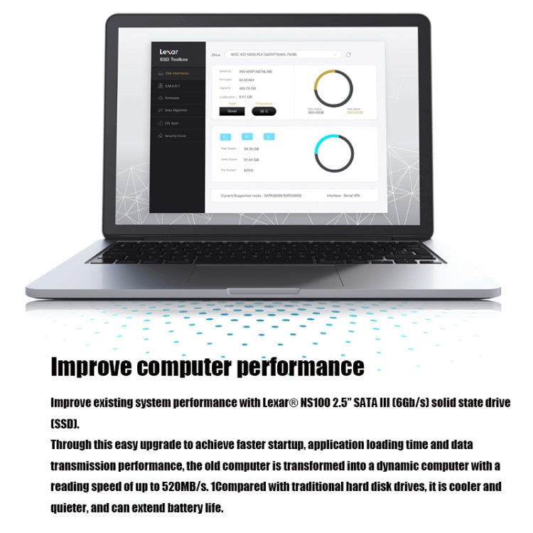 Lexar NS100 2.5 inch SATA3 Notebook Desktop SSD Solid State Drive, Capacity: 1TB(Gray) Eurekaonline