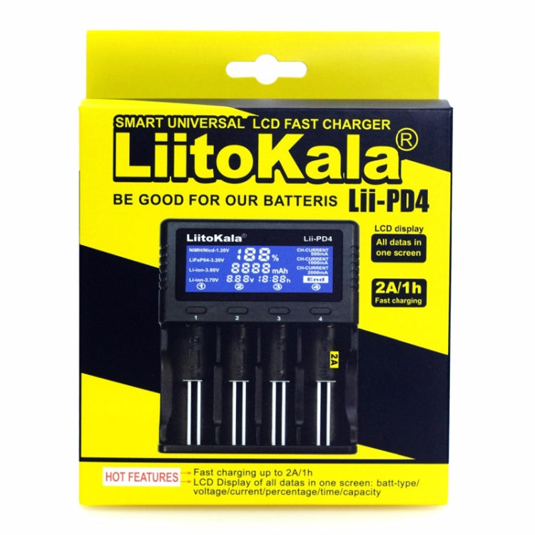 LiitoKala Lii-PD4 Nickel-hydrogen Battery Charger for Li-ion / IMR LiFePO4 26650，21700，20700, 18650, 18490, 18350, 17670, 17500, 16340(RCR123), 14500, 10440 Eurekaonline