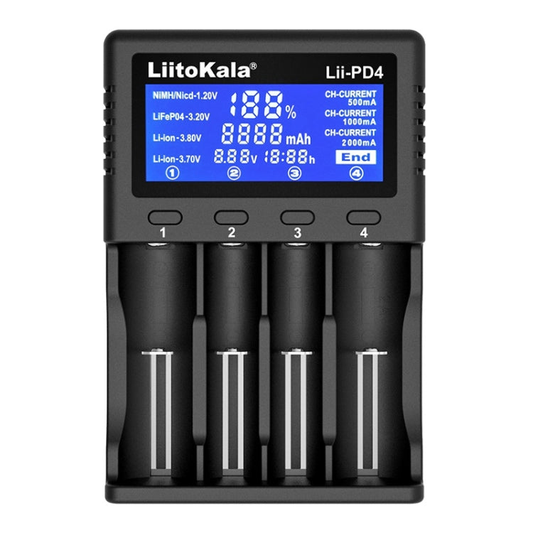 LiitoKala Lii-PD4 Nickel-hydrogen Battery Charger for Li-ion / IMR LiFePO4 26650，21700，20700, 18650, 18490, 18350, 17670, 17500, 16340(RCR123), 14500, 10440 Eurekaonline