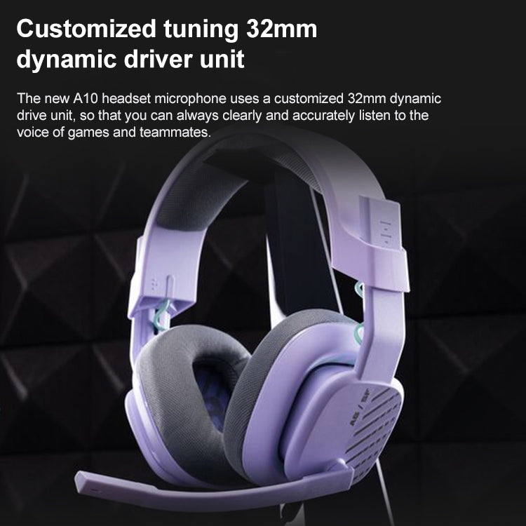 Logitech Astro A10 Gen 2 Wired Headset Over-ear Gaming Headphones (Purple) Eurekaonline