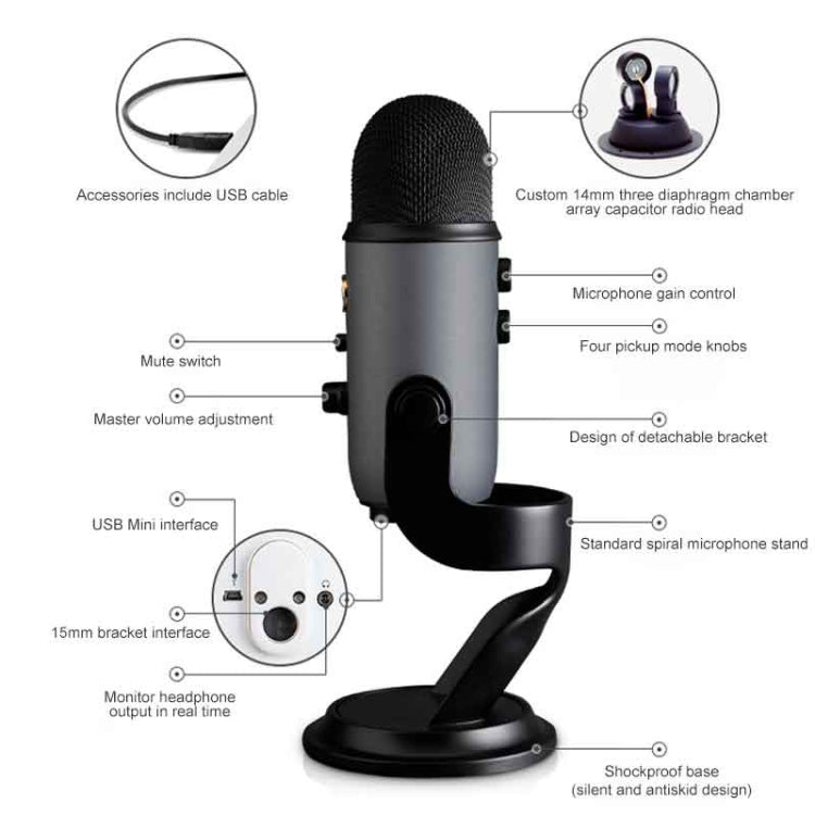 Logitech Blue Yeti USB Condenser Microphone(Blue) Eurekaonline