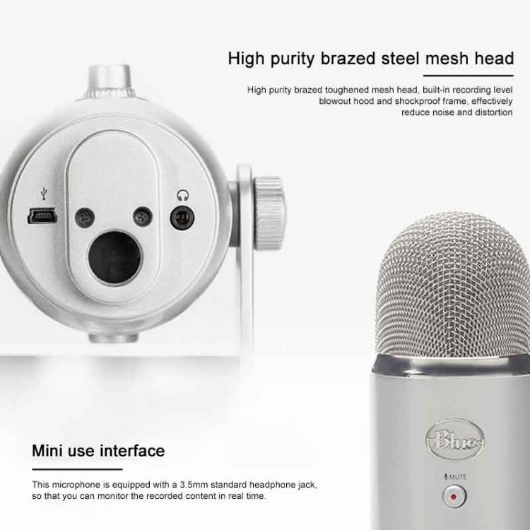 Logitech Blue Yeti USB Condenser Microphone(Silver) Eurekaonline