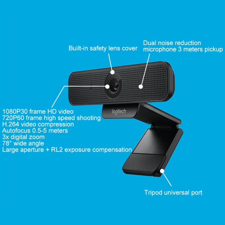Logitech C925E 1080p HD Webcam with Integrated Security Cover(Black) Eurekaonline