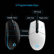 Logitech G102 6-keys RGB Glowing 6000DPI Five-speed Adjustable Wired Optical Gaming Mouse, Length: 2m (White) Eurekaonline