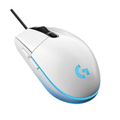 Logitech G102 6-keys RGB Glowing 6000DPI Five-speed Adjustable Wired Optical Gaming Mouse, Length: 2m (White) Eurekaonline