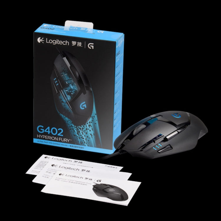 Logitech G402 USB Interface 8-keys 4000DPI Five-speed Adjustable High-speed Tracking Wired Optical Gaming Mouse, Length: 2m (Black) Eurekaonline