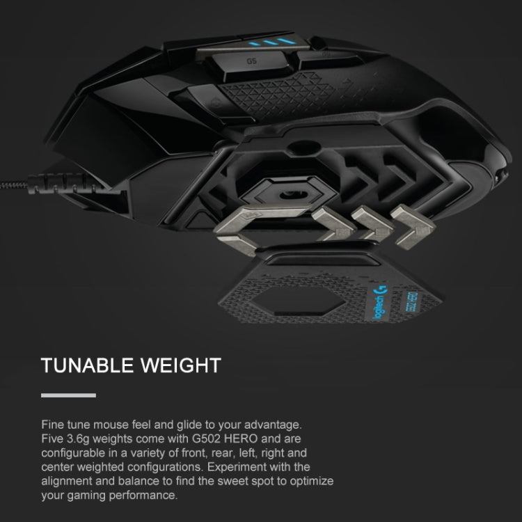 Logitech G502 HERO Wired Gaming Mouse with 11 Buttons, Length: 2.1m Eurekaonline