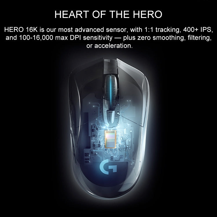 Logitech G703 LIGHTSPEED 16000 DPI 6 Programmable Buttons HERO 16K Sensor RGB Backlight Wireless Optical Gaming Mouse(Black) Eurekaonline