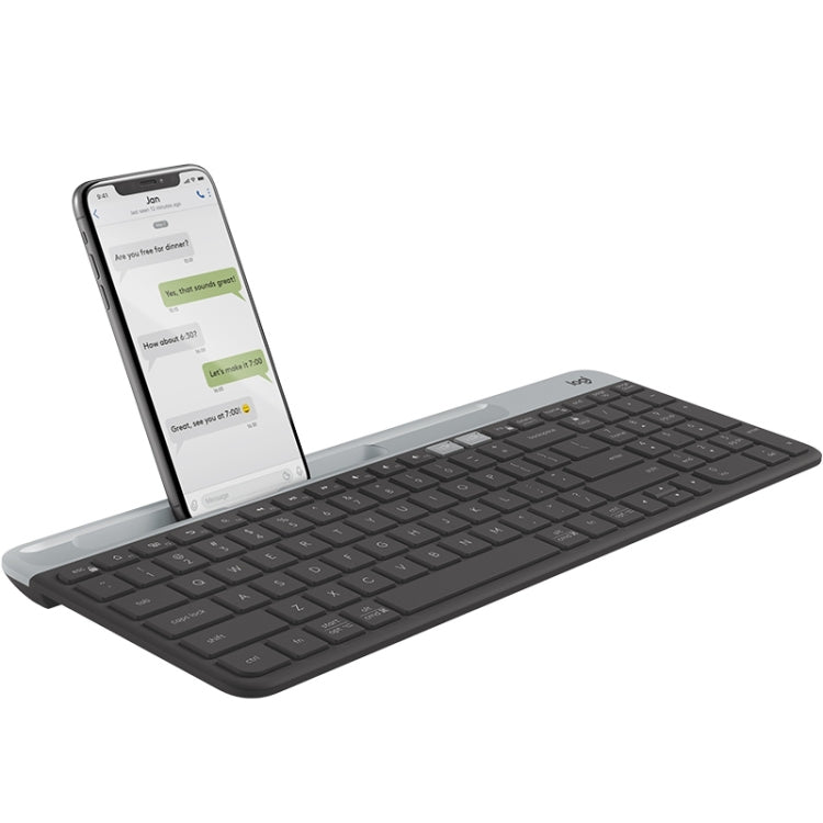 Logitech K580 Dual Modes Thin and Light Multi-device Wireless Keyboard with Phone Holder (Black) Eurekaonline