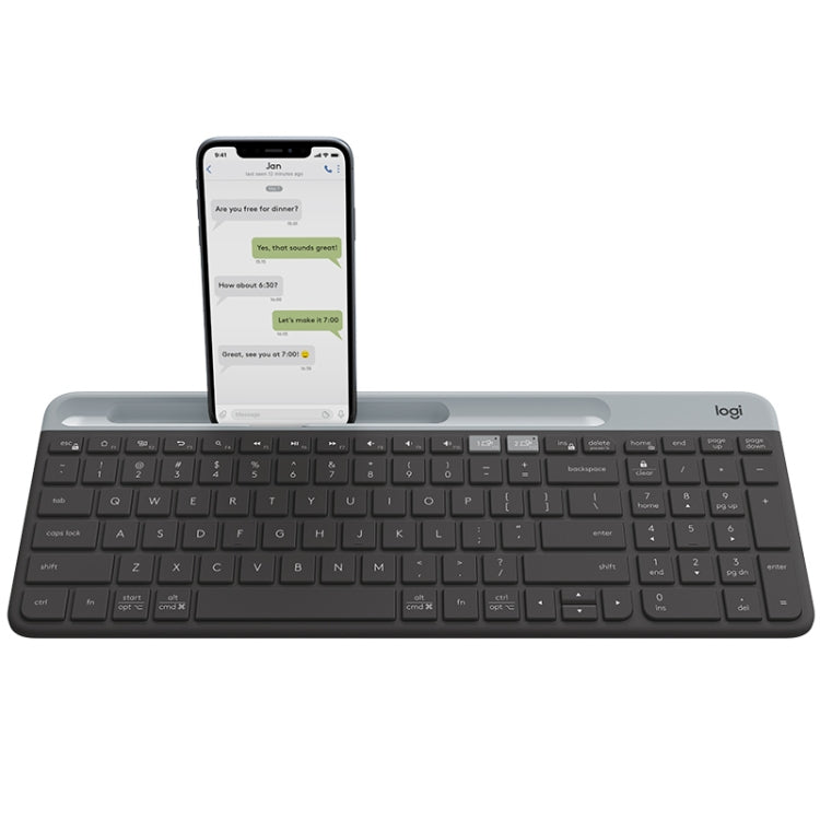 Logitech K580 Dual Modes Thin and Light Multi-device Wireless Keyboard with Phone Holder (Black) Eurekaonline